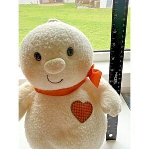 Vintage Halloween Plush Ghost with Orange Ribbon Plaid Heart 12"